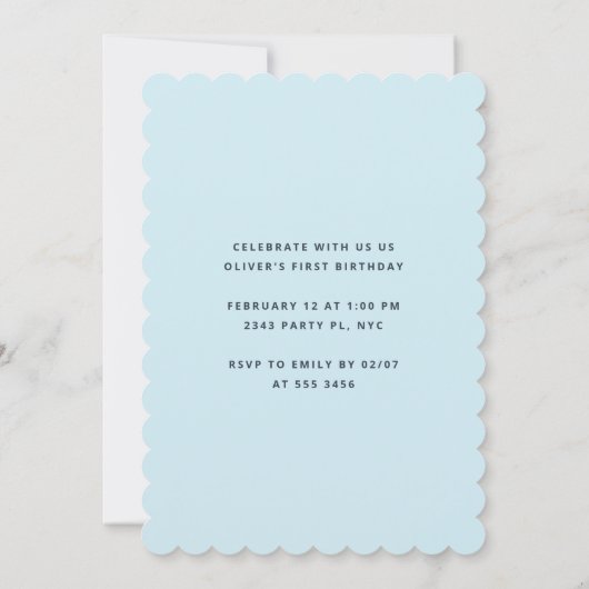 リトルスウィートボーイズファースト誕生日 招待状 (裏面)