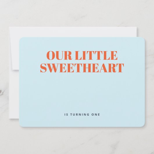 リトルスウィートボーイモダンファースト誕生日 招待状 (正面)