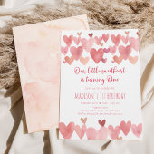 リトルスウィートボーホハートファースト誕生日 招待状