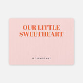 リトルスウィートミニマリストガールファースト誕生日 招待状