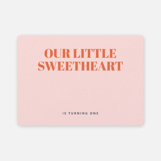 リトルスウィートミニマリストガールファースト誕生日 招待状