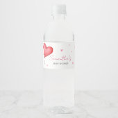 リトルスウィートレッドバレンタインベビーシャワー ペットボトルラベル (正面)