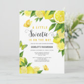 リトルスウィートレモンシトラスバタフライベビーシャワー 招待状 (スタンド正面)