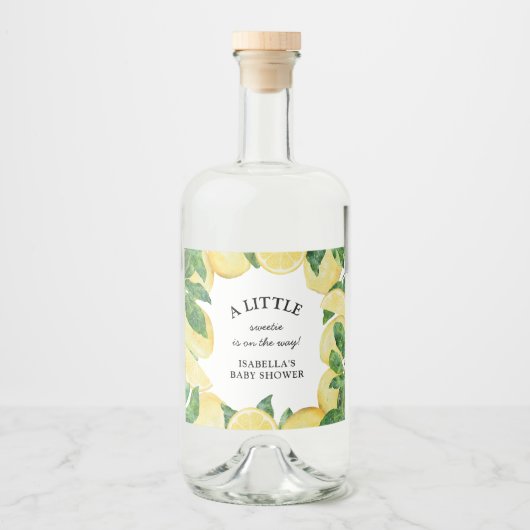 リトルスウィートレモンベビーシャワー リキュールボトルラベル (正面)