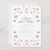 リトルスウィートヴァレンティネスレトロベビーシャワー 招待状 (正面)