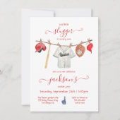 リトルスガーベースボールクロースレイン誕生日パーティー 招待状 (正面)