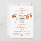 リトルスガーベースボールクロースレイン誕生日パーティー 招待状 (正面)