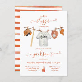 リトルスガーベースボールクロースレイン誕生日パーティー 招待状