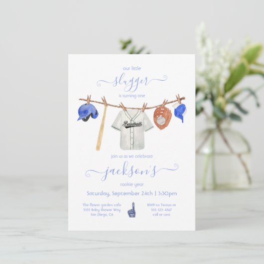 リトルスガーベースボールクロースレイン誕生日パーティー 招待状 (スタンド正面)