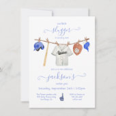 リトルスガーベースボールクロースレイン誕生日パーティー 招待状 (正面)