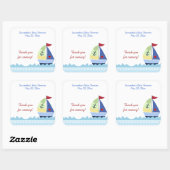 リトルスキッパーセイルボートスクエアフェイスステッカー スクエアシール (シート)