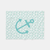 リトルスキッパー航海のいかりとドットパターン フリースブランケット (正面(横))