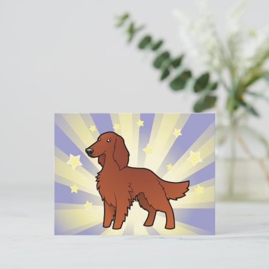 リトルスターアイリッシュ/英語/ゴードン/R&Wセッター ポストカード (スタンド正面)