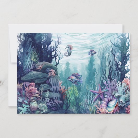 リトルスターエレガント海ヒトデ赤ちゃんシャワー 招待状 (裏面)