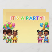 リトルスターズファースト誕生日バッシュ 招待状 (正面/裏面)