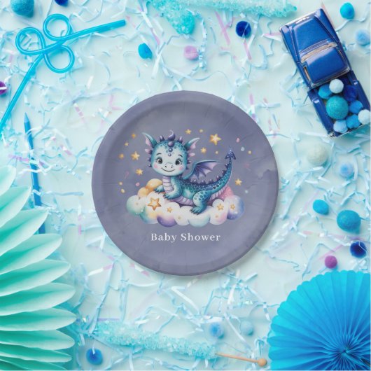 リトルスタードラゴンボーイベビーシャワー ペーパープレート (パーティー)