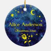 リトルスターパーソナライズされたズ&ネームオーナメント セラミックオーナメント (裏面)