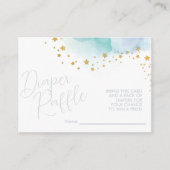 リトルスターブルーウォーター色ベビーおむつラッフル エンクロージャーカード (正面)