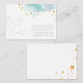 リトルスターブルー水彩本ベビー エンクロージャーカード (正面/裏面)
