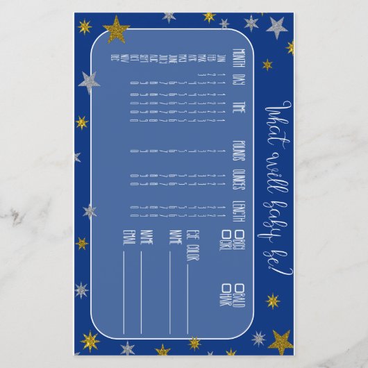 リトルスターベビープレディクター赤ちゃんシャワーゲーム (正面)