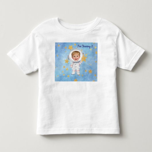 リトルスター宇宙飛行士の誕生日Tシャツ トドラーTシャツ (正面)