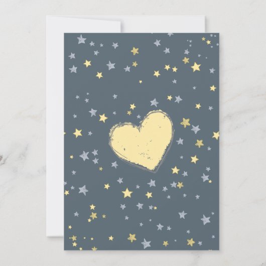 リトルスター男女兼用ベビーシャワー招待状 招待状 (裏面)