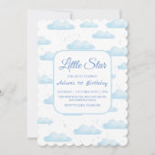リトルスター1stバースデーブルークラウド 招待状 (正面)