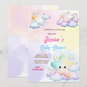 リトルスター ベビーシャワー 招待状 (正面/裏面)