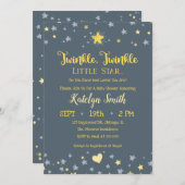 リトルスター　男女兼用ベビーシャワー招待状 招待状 (正面/裏面)