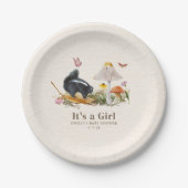 リトルスティンカーウッドランドスカンクガールベビーシャワー ペーパープレート (正面)