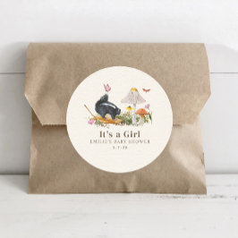 リトルスティンカーウッドランドスカンクガールベビーシャワー ラウンドシール