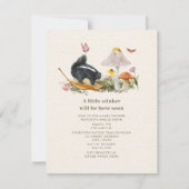 リトルスティンカーフローラウッドランドスカンクベビーシャワー 招待状 (正面)