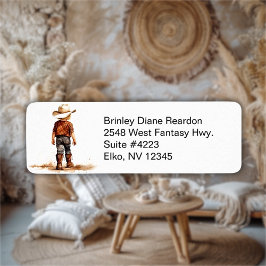 リトルスト女性のカーボーイ差出人住所ラベル ラベル