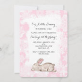 リトルスノーバニーウィンターバースデーパーティー招待状 招待状 (正面)