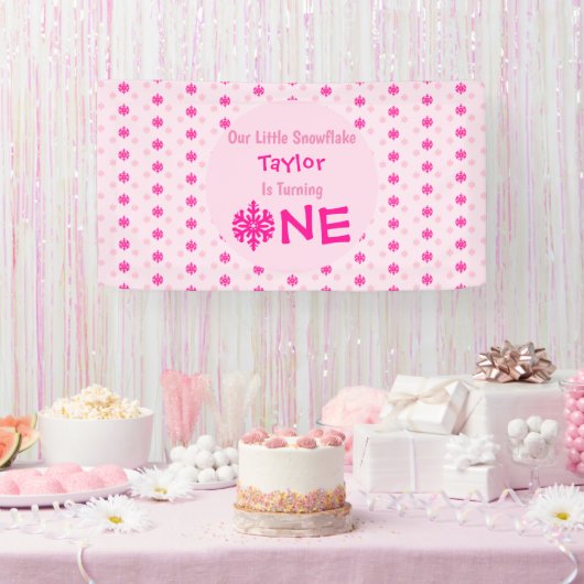 リトルスノーフレークの1歳の誕生日 横断幕 (パーティー)
