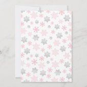 リトルスノーフレークウィンターワンダーランドファースト誕生日 招待状 (裏面)