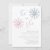 リトルスノーフレークジェンダーリビールパーティの招待状 招待状 (正面)