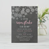 リトルスノーフレークチョークボードベビーシャワー招待状 招待状 (スタンド正面)