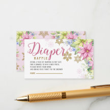 リトルスノーフレークフローラおむつラッフルベビーシャワー