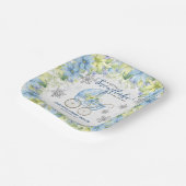 リトルスノーフレーク冬のフローラブルーベビーシャワー ペーパープレート (傾斜あり)