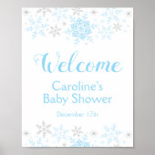 リトルスノーフレーク男の赤ちゃんシャワーウェルカムサイン ポスター (正面)