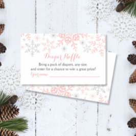 リトルスノーフレーク赤ちゃんシャワーおむつラッフルチケット エンクロージャーカード