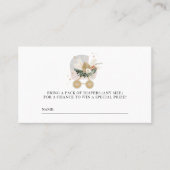 リトルスノーフレーク赤ちゃんシャワーおむつラッフルチケット プレイスカード (正面)