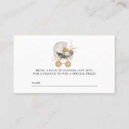 リトルスノーフレーク赤ちゃんシャワーおむつラッフルチケット プレイスカード