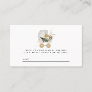 リトルスノーフレーク赤ちゃんシャワーおむつラッフルチケット プレイスカード