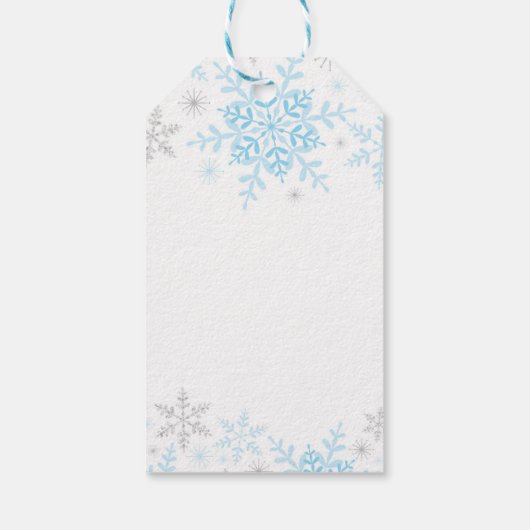 リトルスノーフレーク赤ちゃんシャワーギフトラベル ギフトタグ (裏面)