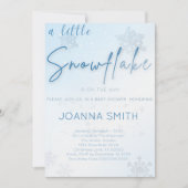 リトルスノーフレーク赤ちゃんシャワー招待状、冬 招待状 (正面)