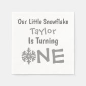 リトルスノーフレーク1歳の誕生日 スタンダードカクテルナプキン (正面)