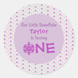 リトルスノーフレーク1歳の誕生日 ラウンドシール