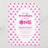 リトルスノーフレーク1歳の誕生日 招待状 (正面/裏面)